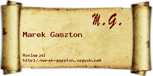 Marek Gaszton névjegykártya